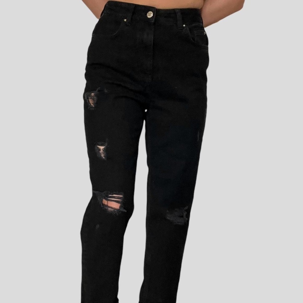 Denim&Co Black Distressed Skinny Jeans size 6 EU Primark